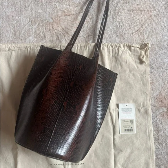 Romie Brown Python Bag - Picture 2 of 6